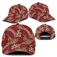 Luxury Red Monstera Classic Cap Polynesian Tribal Pattern - Polynesian Pride