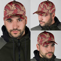 Luxury Red Monstera Classic Cap Polynesian Tribal Pattern LT01 - Polynesian Pride
