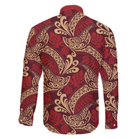 Luxury Red Monstera Family Matching Mermaid Dress and Hawaiian Shirt Polynesian Tribal Pattern - Polynesian Pride