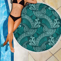 Teal Monstera Beach Blanket Polynesian Tribal Pattern - Polynesian Pride