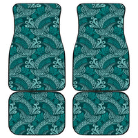Teal Monstera Car Mats Polynesian Tribal Pattern - Polynesian Pride