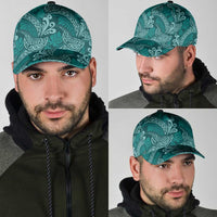 Teal Monstera Classic Cap Polynesian Tribal Pattern - Polynesian Pride