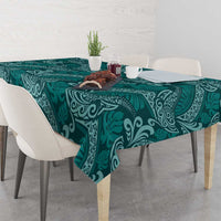 Teal Monstera Tablecloth Polynesian Tribal Pattern - Polynesian Pride