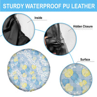 Anthurium Plumeria Lei Pastel Spare Tire Cover Blue Hawaiian Splendid Palaka