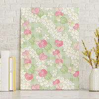 Anthurium Plumeria Lei Pastel Canvas Wall Art Green Hawaiian Splendid Palaka