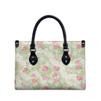 Anthurium Plumeria Lei Pastel Leather Bag Green Hawaiian Splendid Palaka