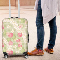 Anthurium Plumeria Lei Pastel Luggage Cover Green Hawaiian Splendid Palaka