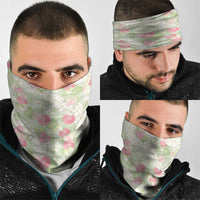 Anthurium Plumeria Lei Pastel Neck Gaiter Green Hawaiian Splendid Palaka
