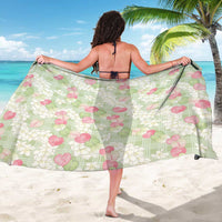 Anthurium Plumeria Lei Pastel Sarong Green Hawaiian Splendid Palaka