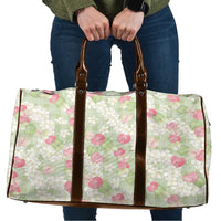 Anthurium Plumeria Lei Pastel Travel Bag Green Hawaiian Splendid Palaka