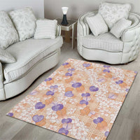 Anthurium Plumeria Lei Pastel Area Rug Orange Hawaiian Splendid Palaka