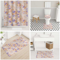 Anthurium Plumeria Lei Pastel Bathroom Set Orange Hawaiian Splendid Palaka