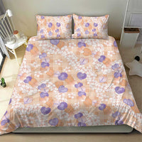 Anthurium Plumeria Lei Pastel Bedding Set Orange Hawaiian Splendid Palaka