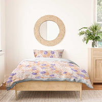 Anthurium Plumeria Lei Pastel Bedding Set Orange Hawaiian Splendid Palaka