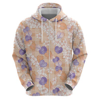 Anthurium Plumeria Lei Pastel Hoodie Orange Hawaiian Splendid Palaka