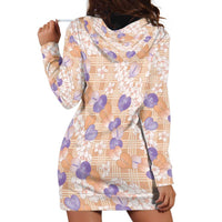 Anthurium Plumeria Lei Pastel Hoodie Dress Orange Hawaiian Splendid Palaka LT01 - Polynesian Pride