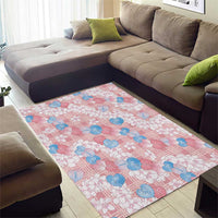Anthurium Plumeria Lei Pastel Area Rug Pink Hawaiian Splendid Palaka