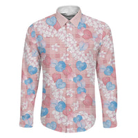 Anthurium Plumeria Lei Pastel Family Matching Off Shoulder Maxi Dress and Hawaiian Shirt Pink Hawaiian Splendid Palaka