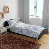 Anthurium Plumeria Lei Pastel Bedding Set Purple Hawaiian Splendid Palaka