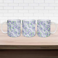 Anthurium Plumeria Lei Pastel Ceramic Mug Purple Hawaiian Splendid Palaka