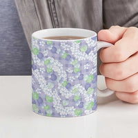 Anthurium Plumeria Lei Pastel Ceramic Mug Purple Hawaiian Splendid Palaka