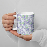 Anthurium Plumeria Lei Pastel Ceramic Mug Purple Hawaiian Splendid Palaka