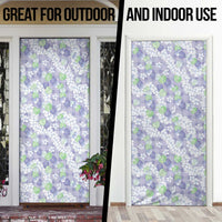 Anthurium Plumeria Lei Pastel Door Cover Purple Hawaiian Splendid Palaka