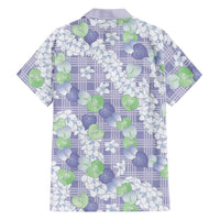 Anthurium Plumeria Lei Pastel Family Matching Short Sleeve Bodycon Dress and Hawaiian Shirt Purple Hawaiian Splendid Palaka LT01 - Polynesian Pride