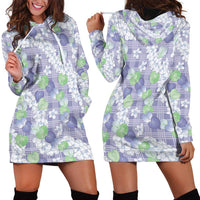 Anthurium Plumeria Lei Pastel Hoodie Dress Purple Hawaiian Splendid Palaka LT01 - Polynesian Pride