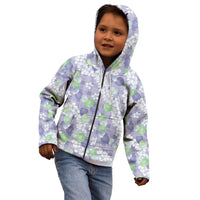 Anthurium Plumeria Lei Pastel Kid Hoodie Purple Hawaiian Splendid Palaka