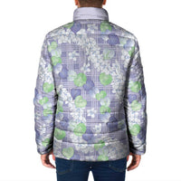 Anthurium Plumeria Lei Pastel Padded Jacket Purple Hawaiian Splendid Palaka
