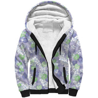 Anthurium Plumeria Lei Pastel Sherpa Hoodie Purple Hawaiian Splendid Palaka LT01 Unisex Purple - Polynesian Pride