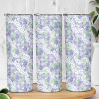 Anthurium Plumeria Lei Pastel Skinny Tumbler Purple Hawaiian Splendid Palaka