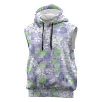 Anthurium Plumeria Lei Pastel Sleeveless Hoodie Purple Hawaiian Splendid Palaka LT01 Purple - Polynesian Pride
