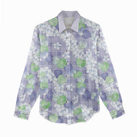 Anthurium Plumeria Lei Pastel Women Casual Shirt Purple Hawaiian Splendid Palaka LT01 - Polynesian Pride