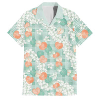 Anthurium Plumeria Lei Pastel Hawaiian Shirt Teal Hawaiian Splendid Palaka