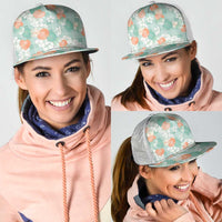 Anthurium Plumeria Lei Pastel Mesh Trucker Cap Teal Hawaiian Splendid Palaka