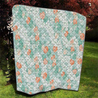 Anthurium Plumeria Lei Pastel Quilt Teal Hawaiian Splendid Palaka