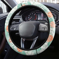 Anthurium Plumeria Lei Pastel Steering Wheel Cover Teal Hawaiian Splendid Palaka