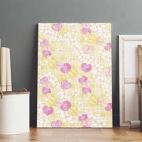 Anthurium Plumeria Lei Pastel Canvas Wall Art Yellow Hawaiian Splendid Palaka