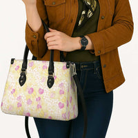 Anthurium Plumeria Lei Pastel Leather Bag Yellow Hawaiian Splendid Palaka LT01 - Polynesian Pride