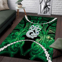 Maori Matariki Manaia Kakariki Area Rug Maori Kowhaiwhai Pattern Galaxy