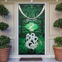 Personalised Maori Matariki Manaia Kakariki Door Cover Maori Kowhaiwhai Pattern Galaxy