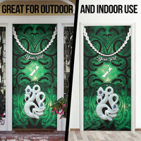 Personalised Maori Matariki Manaia Kakariki Door Cover Maori Kowhaiwhai Pattern Galaxy