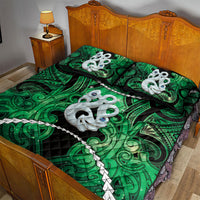 Maori Matariki Manaia Kakariki Quilt Bed Set Maori Kowhaiwhai Pattern Galaxy