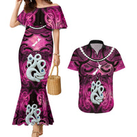Personalised Maori Matariki Manaia Mawhero Couples Matching Mermaid Dress and Hawaiian Shirt Maori Kowhaiwhai Pattern Galaxy