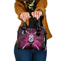 Maori Matariki Manaia Mawhero Shoulder Handbag Maori Kowhaiwhai Pattern Galaxy LT01 One Size Pink - Polynesian Pride