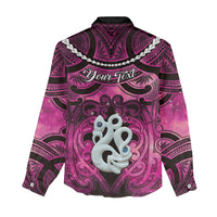 Personalised Maori Matariki Manaia Mawhero Women Casual Shirt Maori Kowhaiwhai Pattern Galaxy LT01 - Polynesian Pride