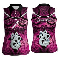 Personalised Maori Matariki Manaia Mawhero Women Sleeveless Polo Shirt Maori Kowhaiwhai Pattern Galaxy LT01 - Polynesian Pride