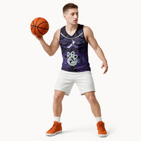 Personalised Maori Matariki Manaia Waiporoporo Basketball Jersey Maori Kowhaiwhai Pattern Galaxy
